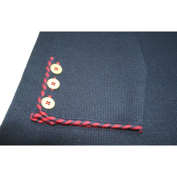 Talbots Plus Size X Merino Wool Sweater Blazer Navy Red Preppy Classic Layering - Picture 7 of 9